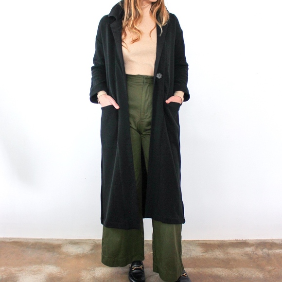 Esby Apparel Jackets & Blazers - Esby Apparel Ramona Cotton Knit Duster, Black, Med